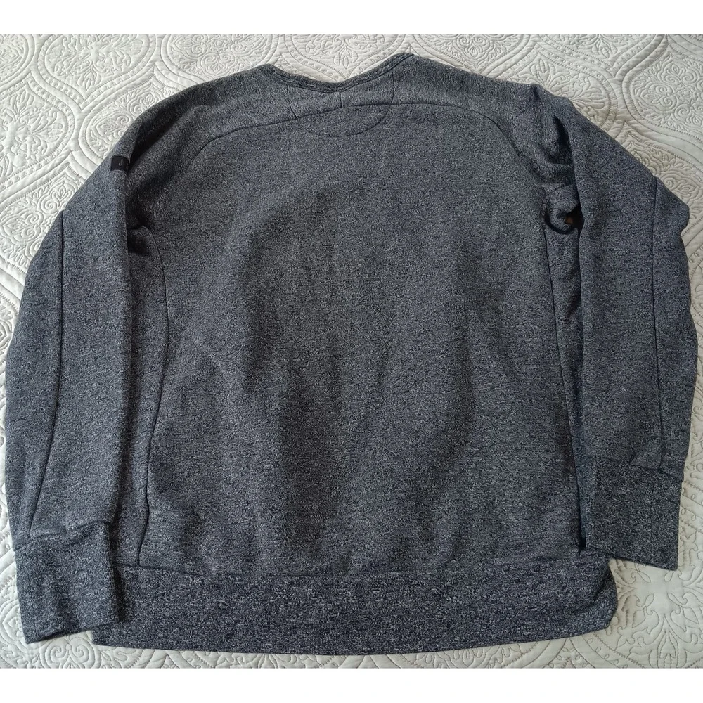 Nike Air Jordan Sweatshirt Mens L Grey‎ Zip Pockets Icon Logo Fleece Crewneck